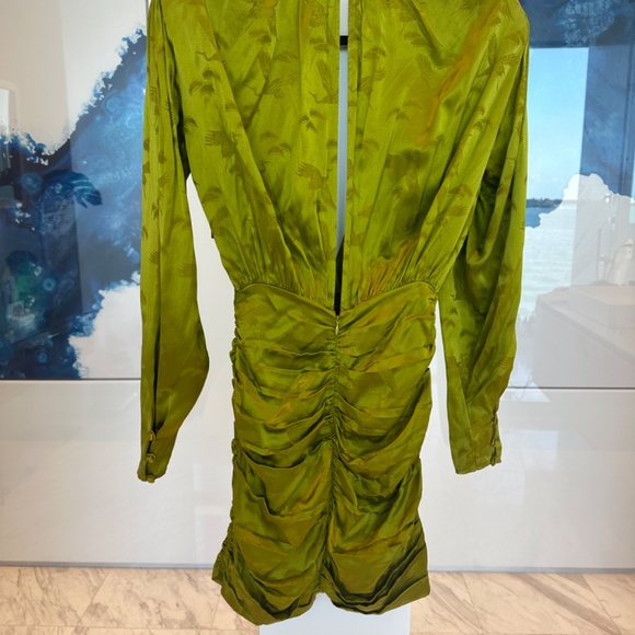 Ronny Kobo Michelle Ruched Satin Jacquard Mini Dress - Picture 4 of 6